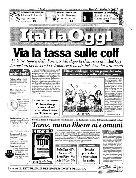 Italia oggi : quotidiano di economia finanza e politica